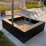 Palenisko z grillem QUADRA- nowoczesne ogrodowe